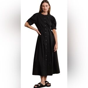 Taylor Tillman Aubrey Black Button-Down Midi Dress XS to Medium